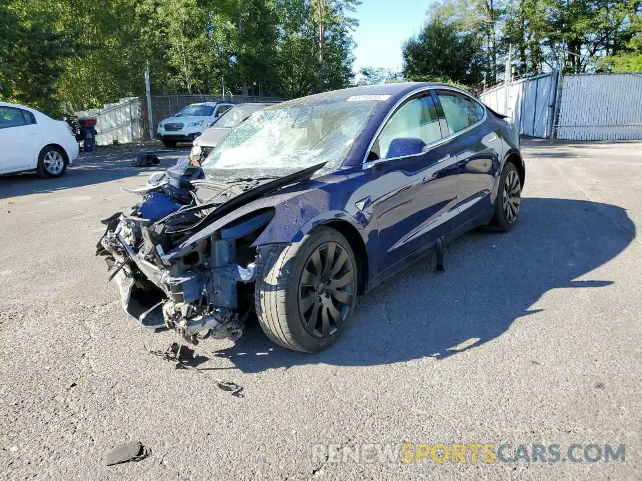 2 Photograph of a damaged car 5YJ3E1EB6KF497204 TESLA MODEL 3 2019