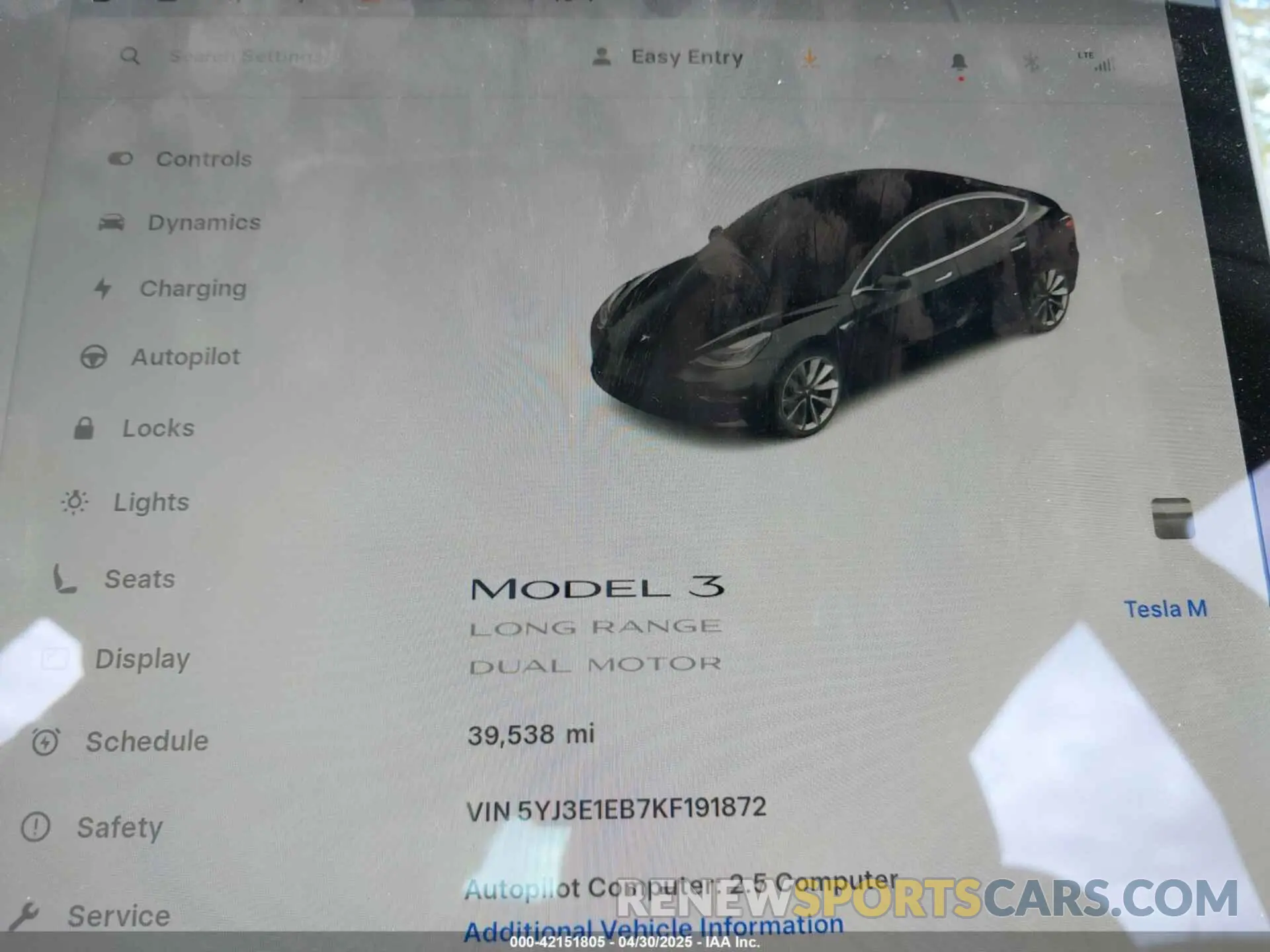 15 Photograph of a damaged car 5YJ3E1EB7KF191872 TESLA MODEL 3 2019