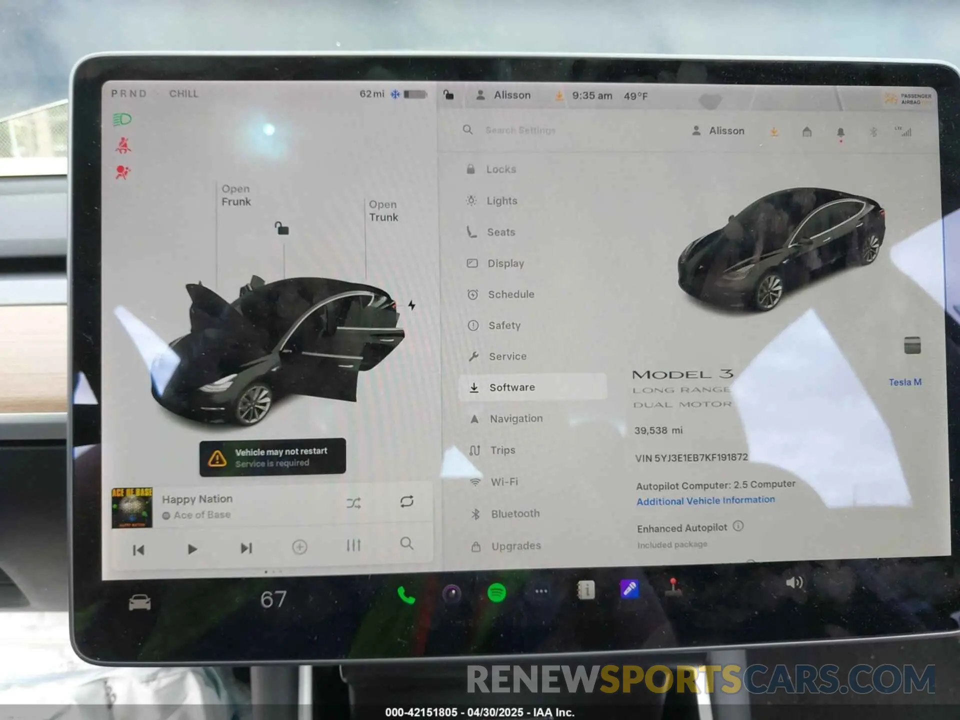 18 Photograph of a damaged car 5YJ3E1EB7KF191872 TESLA MODEL 3 2019
