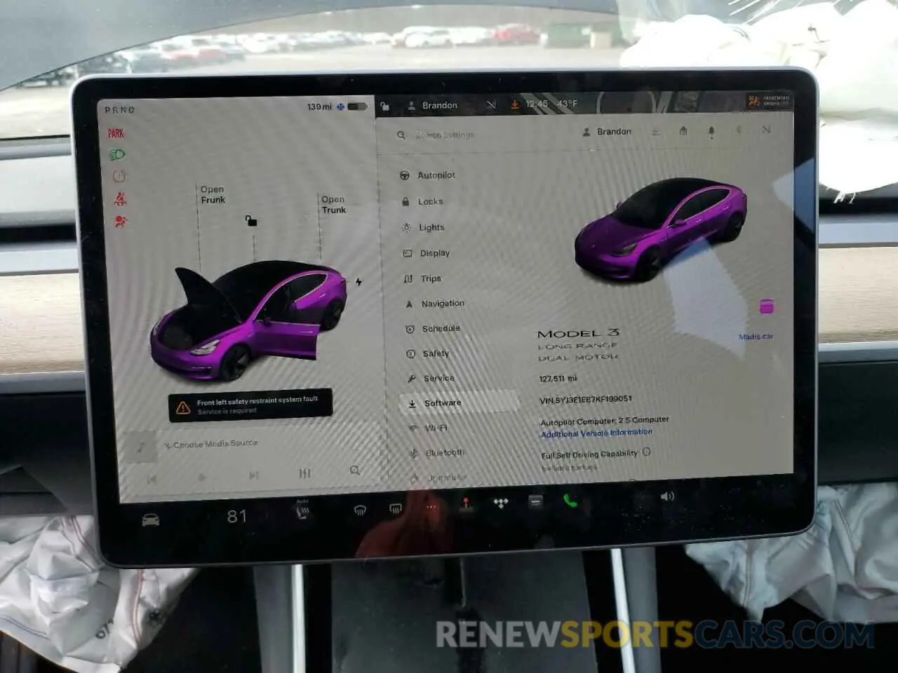 9 Photograph of a damaged car 5YJ3E1EB7KF199051 TESLA MODEL 3 2019