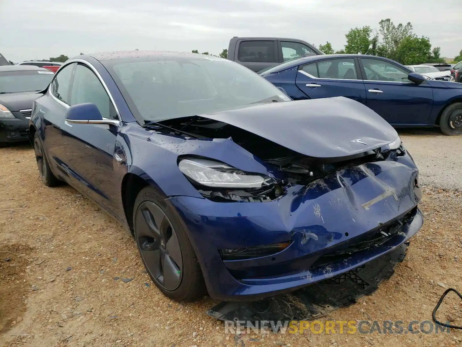 1 Photograph of a damaged car 5YJ3E1EB7KF199485 TESLA MODEL 3 2019