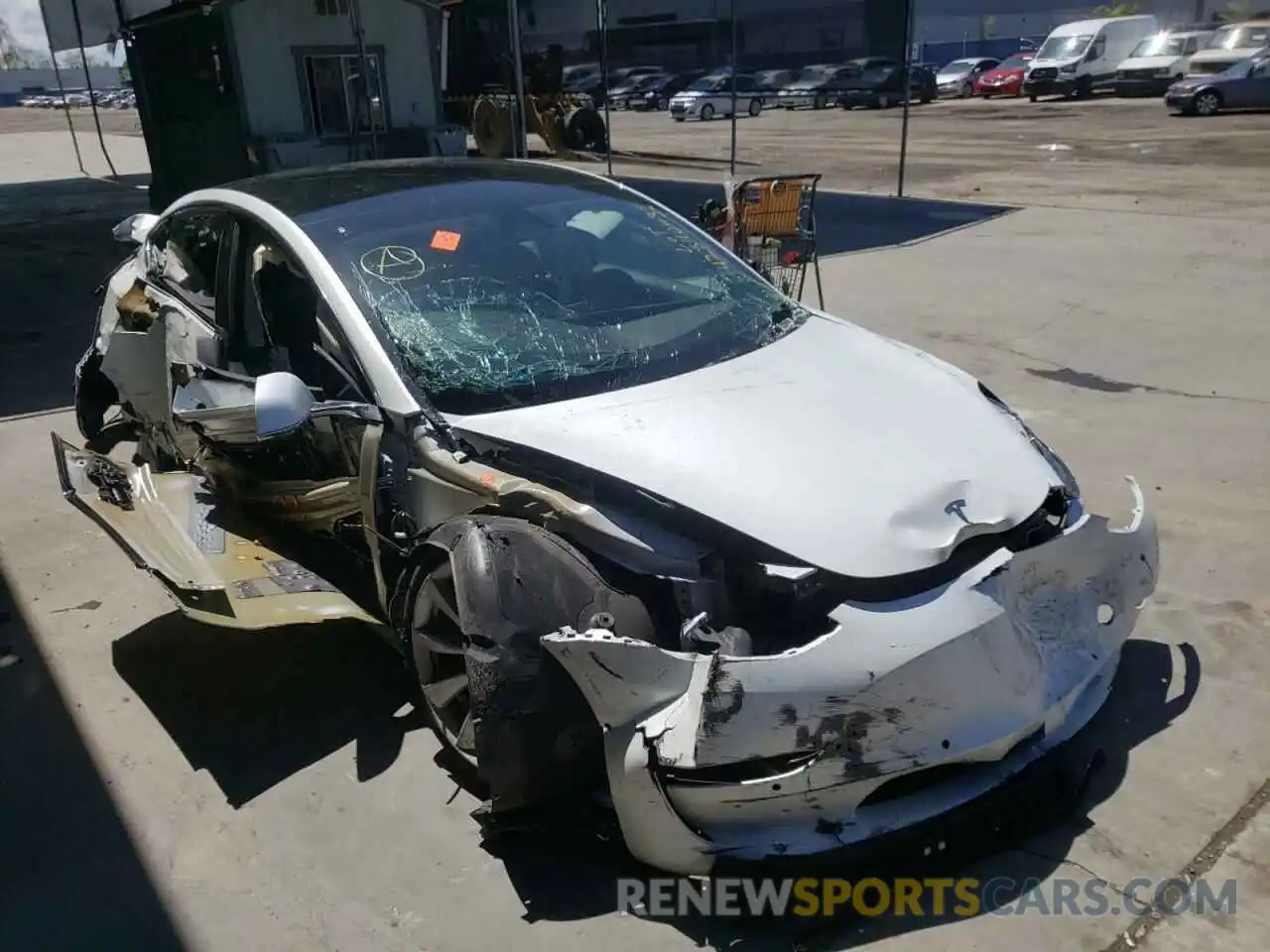 1 Photograph of a damaged car 5YJ3E1EB7KF200036 TESLA MODEL 3 2019