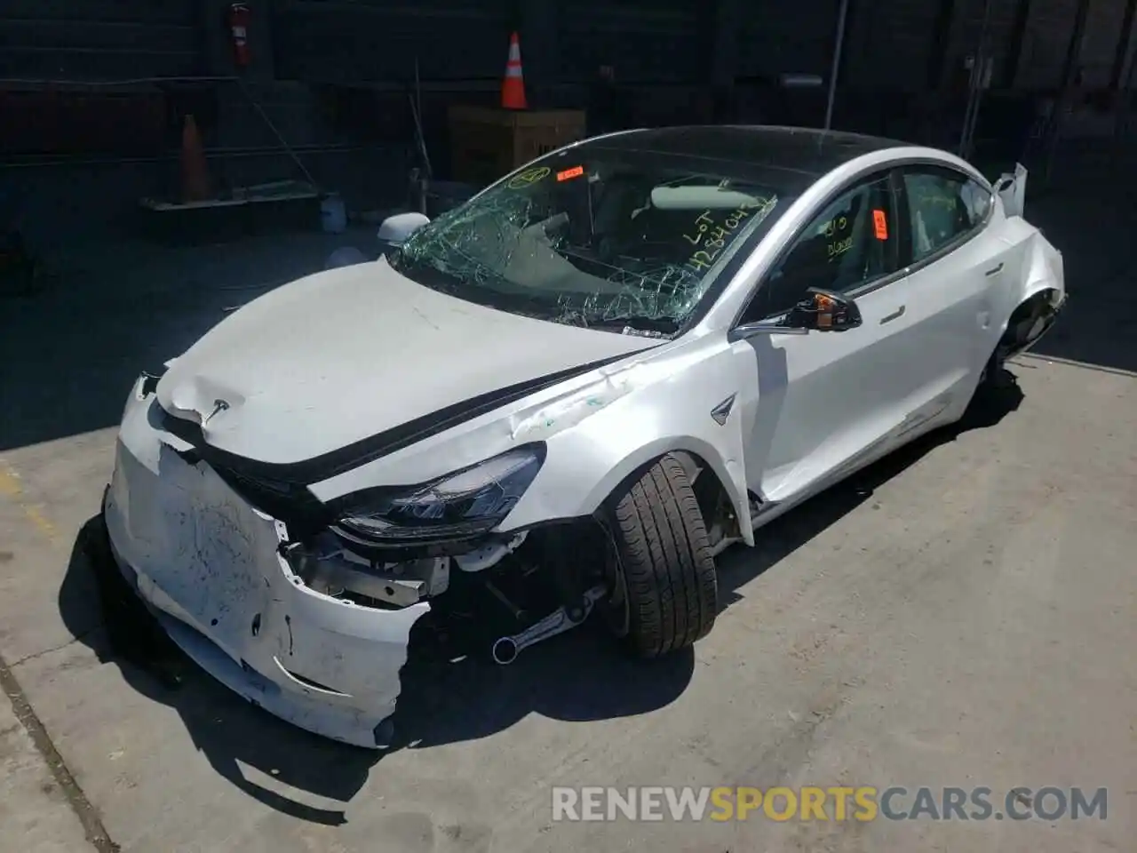 2 Photograph of a damaged car 5YJ3E1EB7KF200036 TESLA MODEL 3 2019