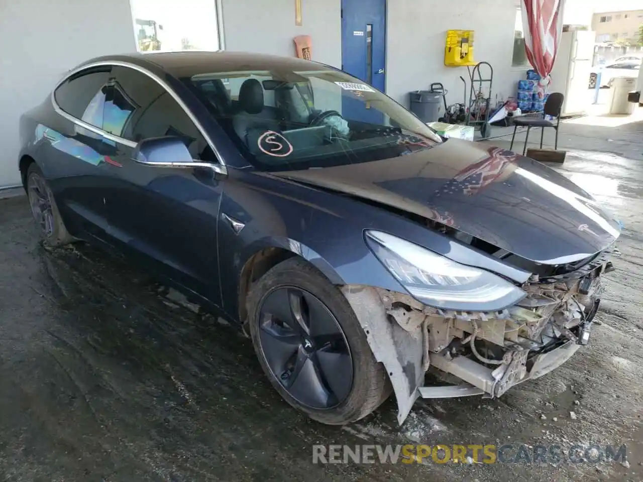 1 Photograph of a damaged car 5YJ3E1EB7KF205379 TESLA MODEL 3 2019