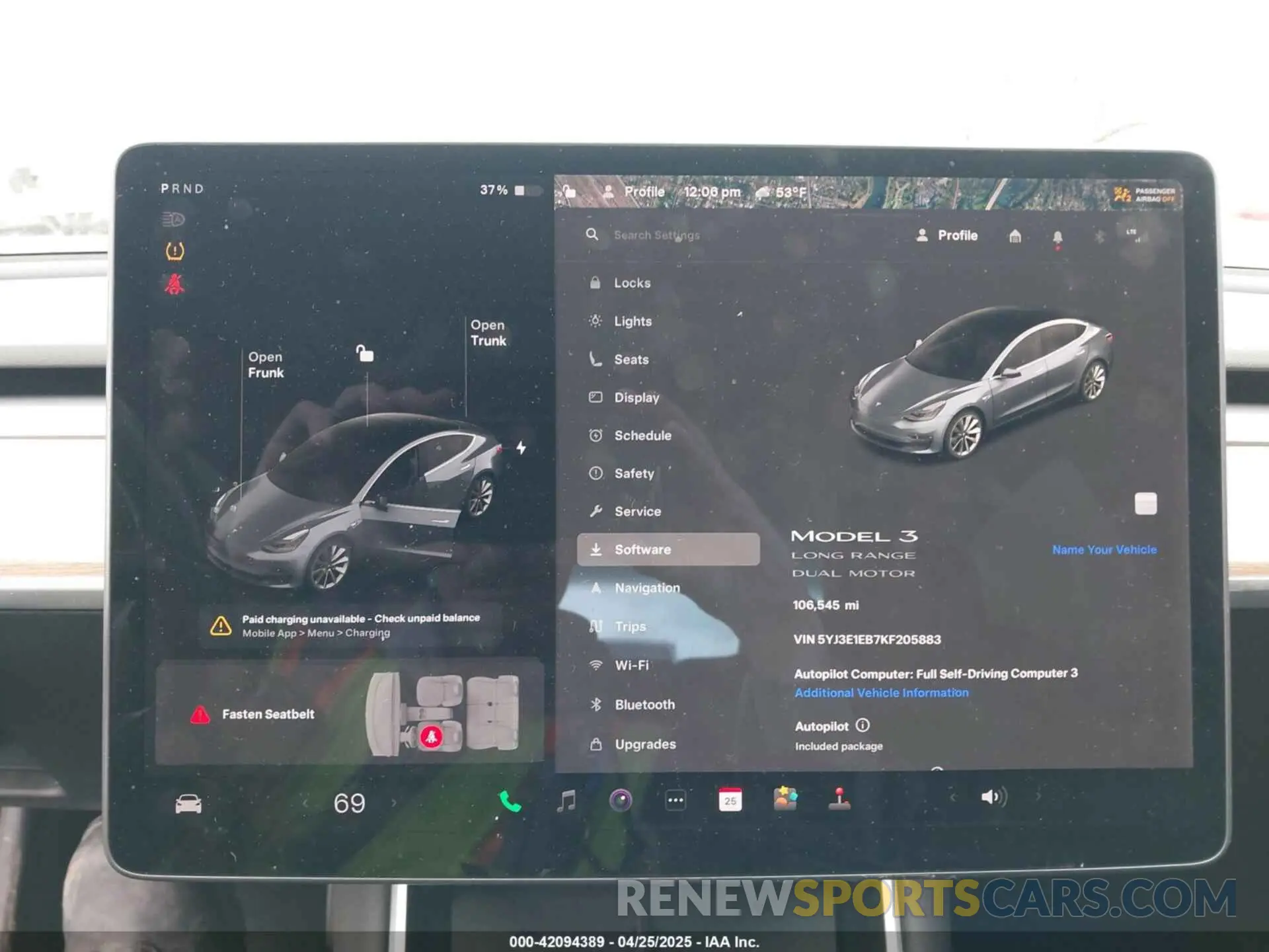 7 Photograph of a damaged car 5YJ3E1EB7KF205883 TESLA MODEL 3 2019