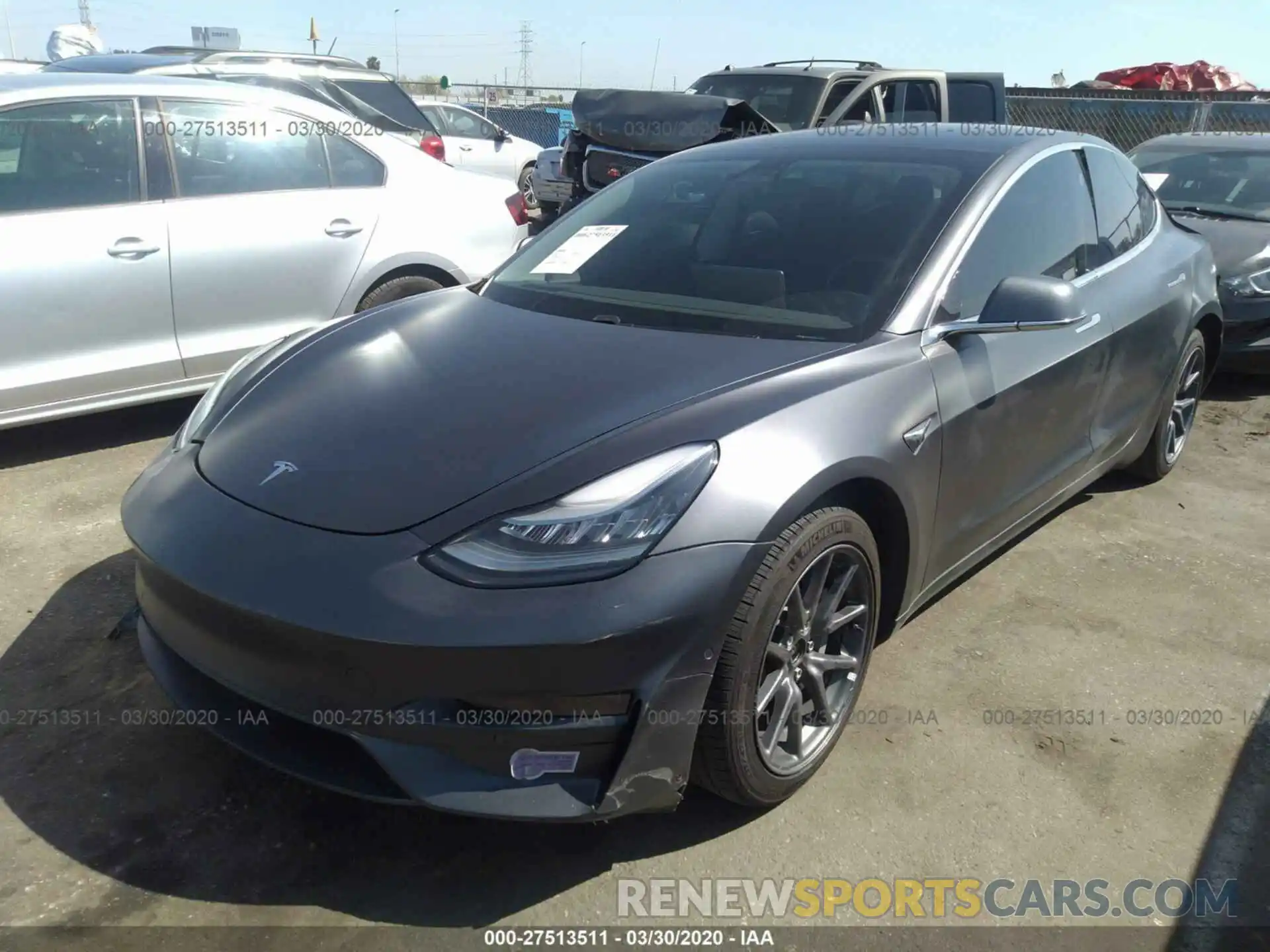 2 Photograph of a damaged car 5YJ3E1EB7KF209934 TESLA MODEL 3 2019