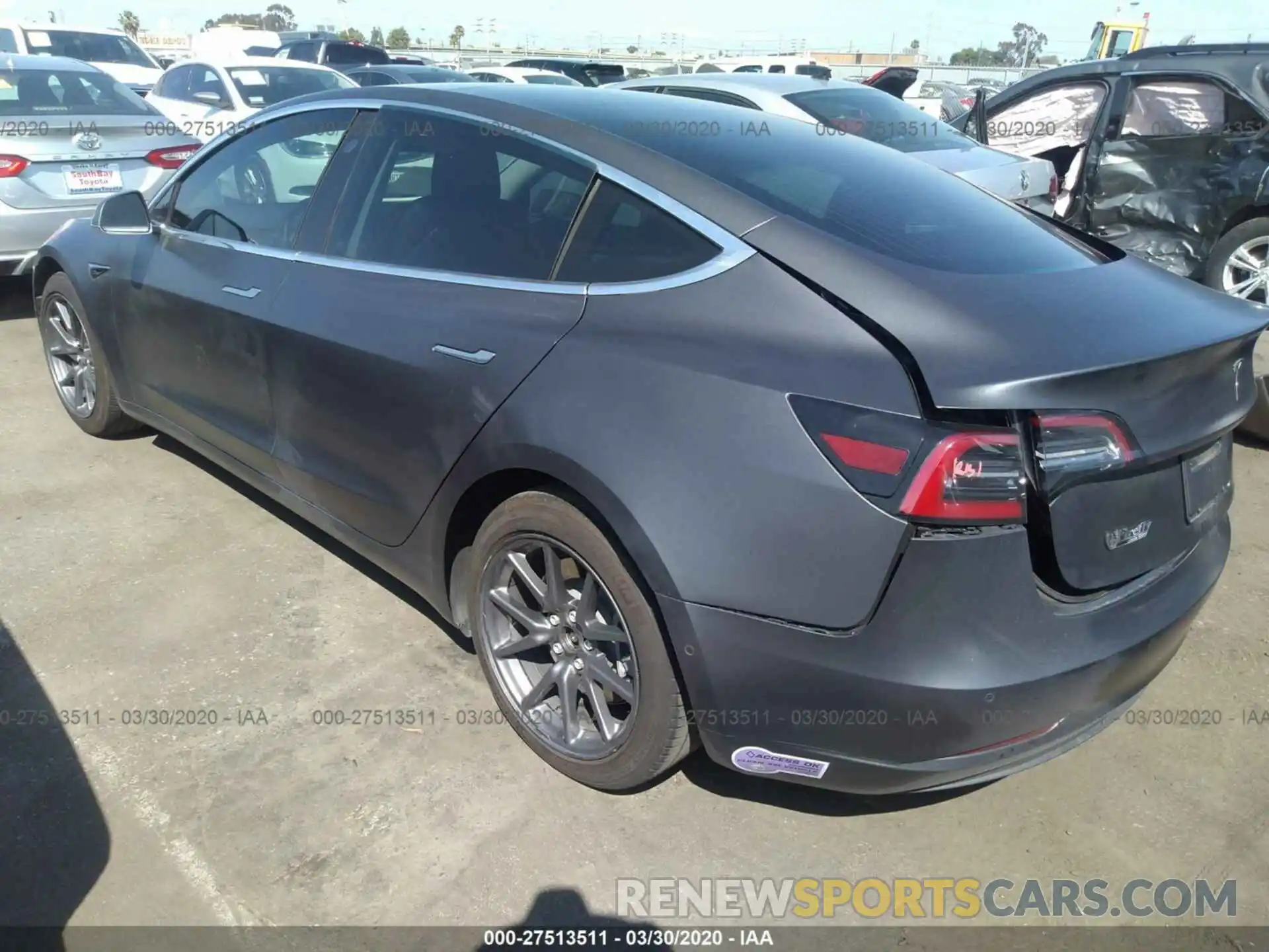 3 Photograph of a damaged car 5YJ3E1EB7KF209934 TESLA MODEL 3 2019