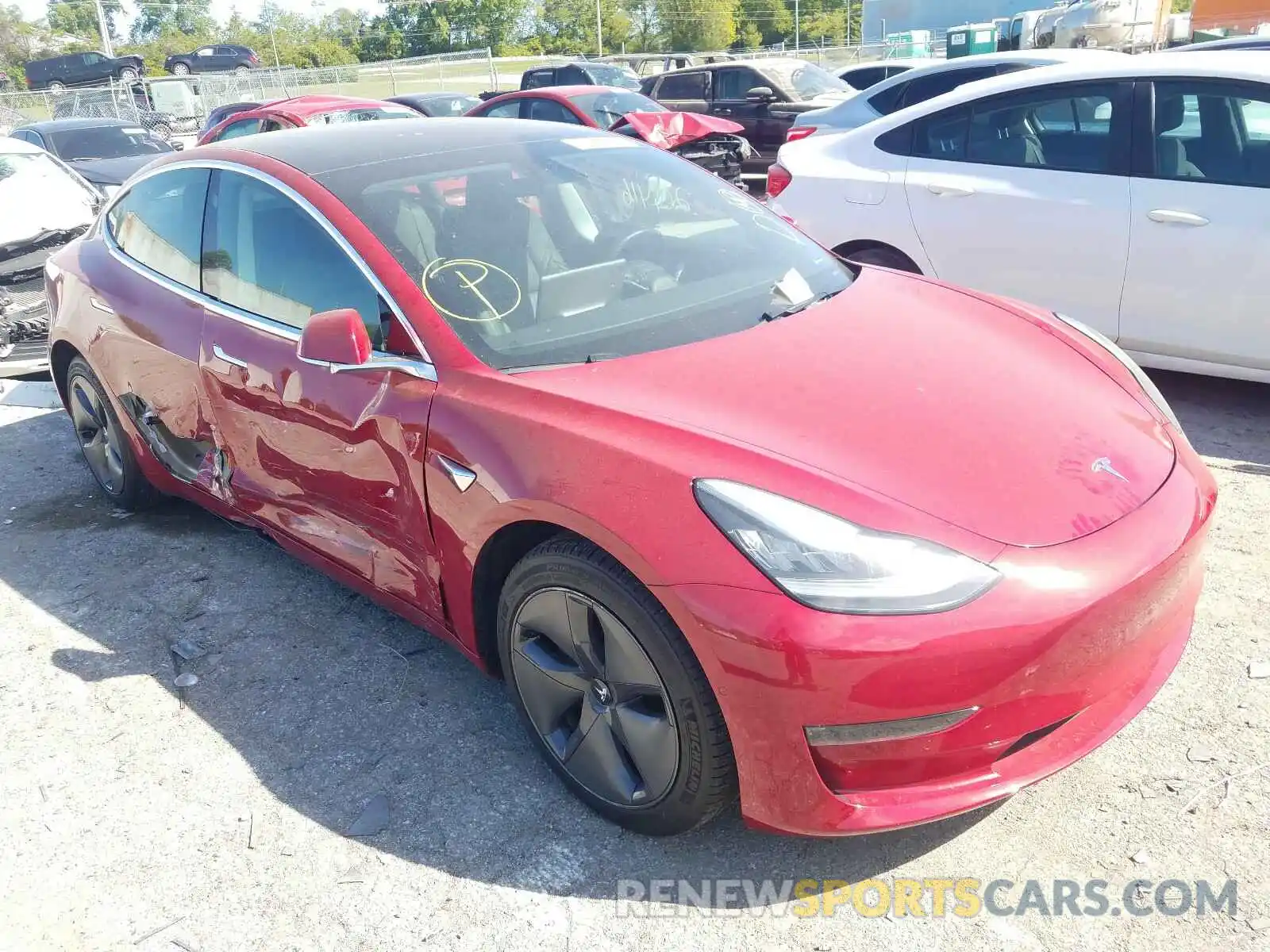 1 Photograph of a damaged car 5YJ3E1EB7KF387259 TESLA MODEL 3 2019