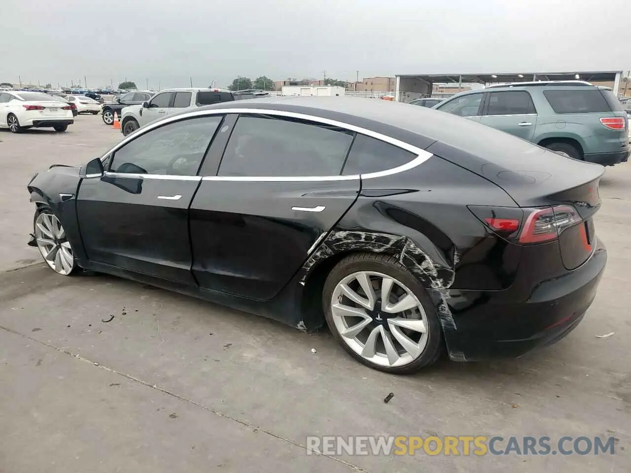2 Photograph of a damaged car 5YJ3E1EB7KF388928 TESLA MODEL 3 2019