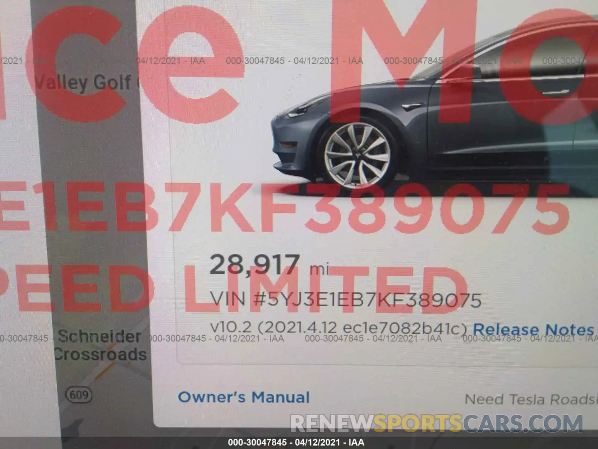 7 Photograph of a damaged car 5YJ3E1EB7KF389075 TESLA MODEL 3 2019