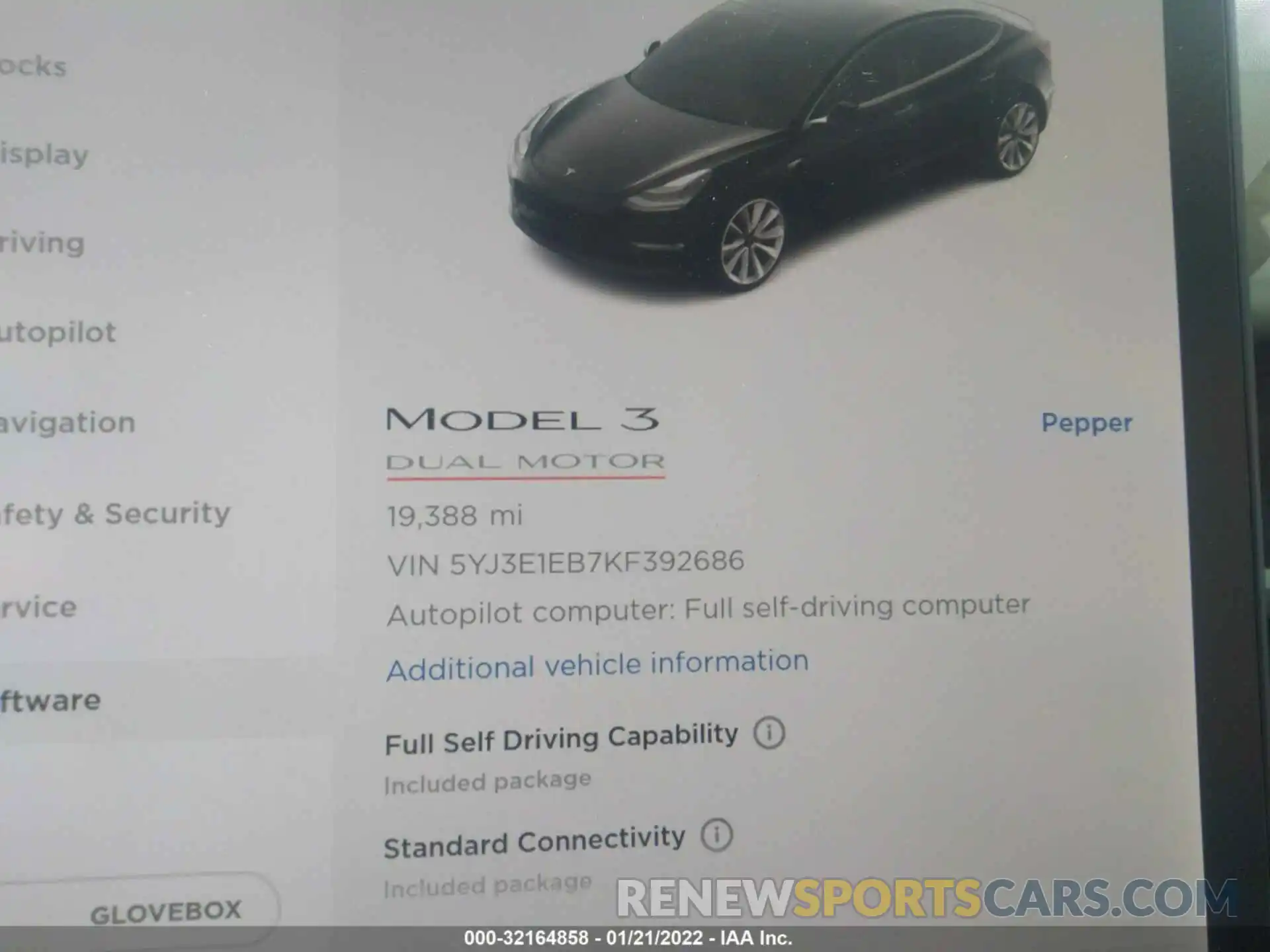 7 Photograph of a damaged car 5YJ3E1EB7KF392686 TESLA MODEL 3 2019