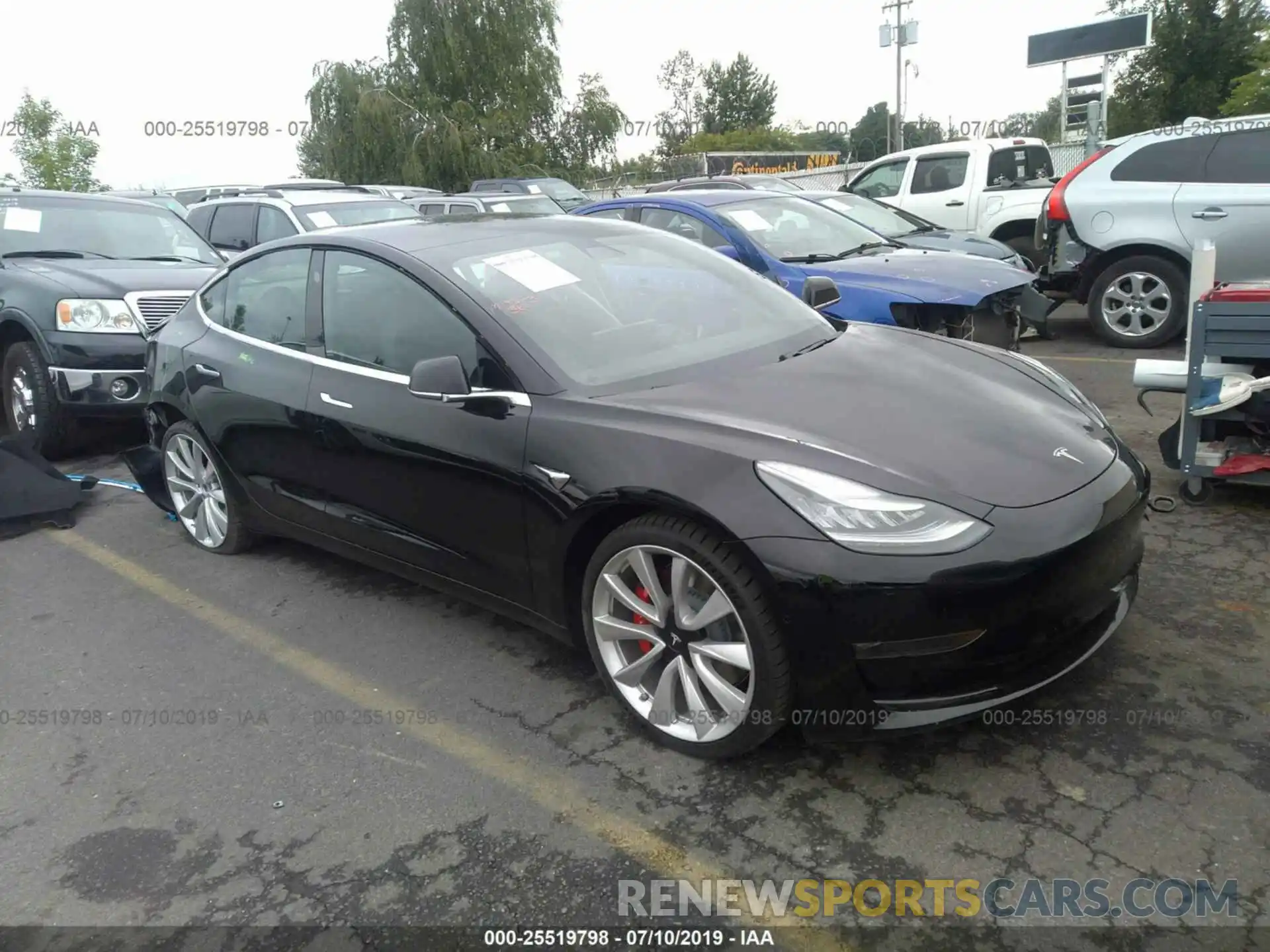 1 Photograph of a damaged car 5YJ3E1EB7KF392719 TESLA MODEL 3 2019