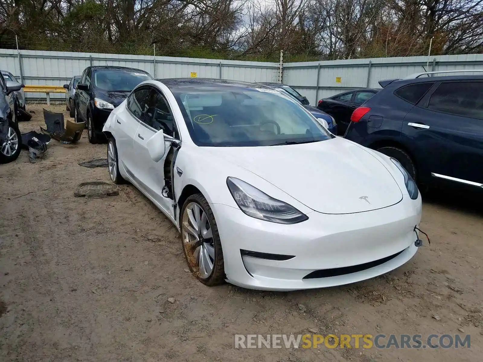 1 Photograph of a damaged car 5YJ3E1EB7KF427422 TESLA MODEL 3 2019