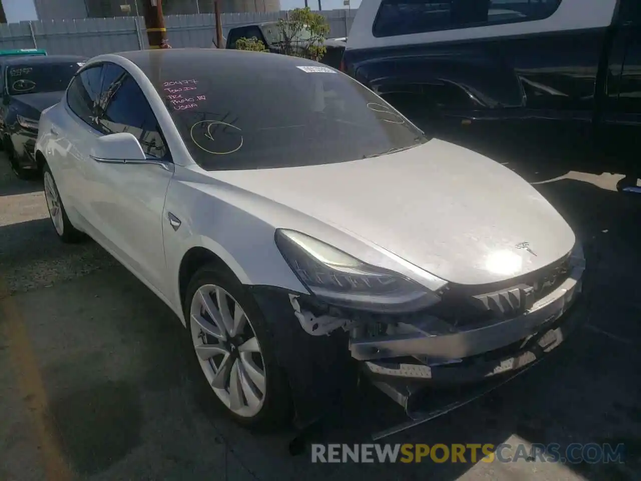 1 Photograph of a damaged car 5YJ3E1EB7KF434161 TESLA MODEL 3 2019