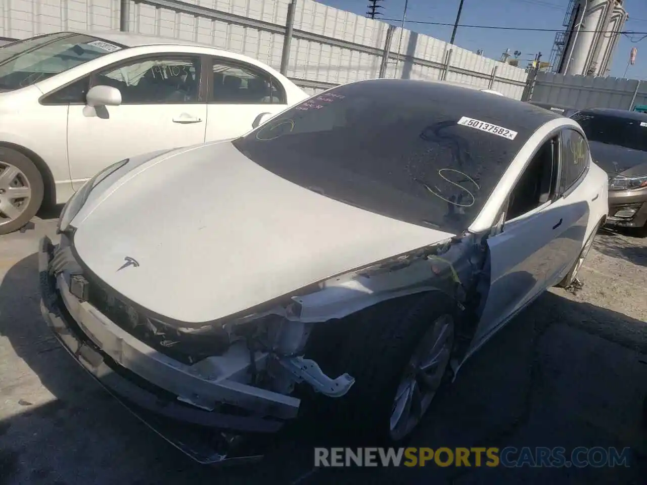 2 Photograph of a damaged car 5YJ3E1EB7KF434161 TESLA MODEL 3 2019