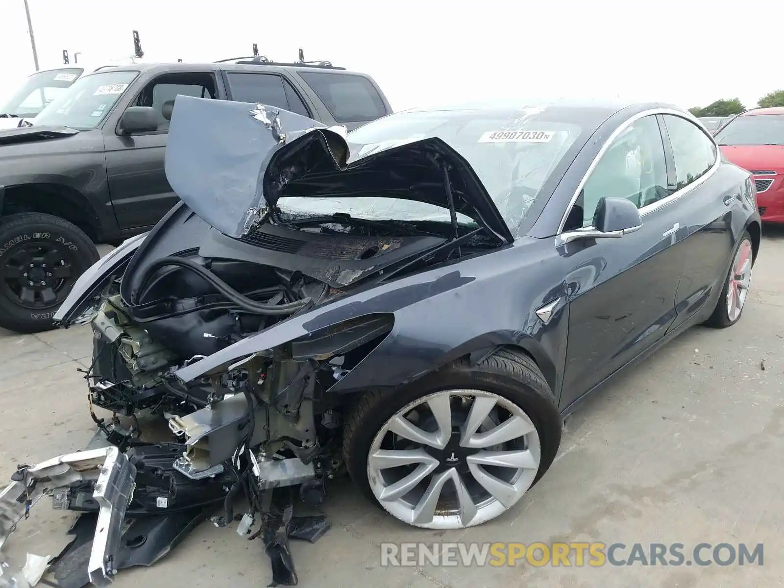 2 Photograph of a damaged car 5YJ3E1EB7KF450778 TESLA MODEL 3 2019