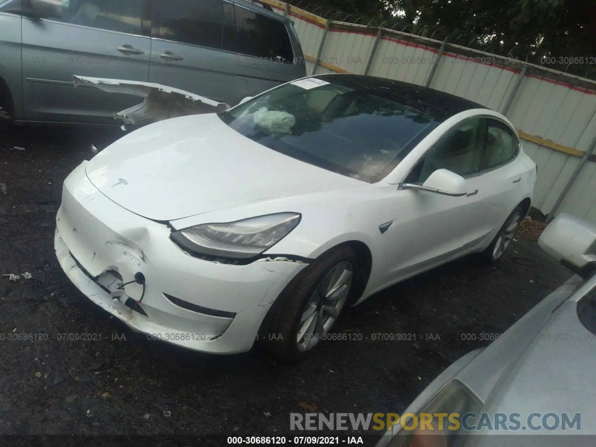 2 Photograph of a damaged car 5YJ3E1EB7KF454216 TESLA MODEL 3 2019