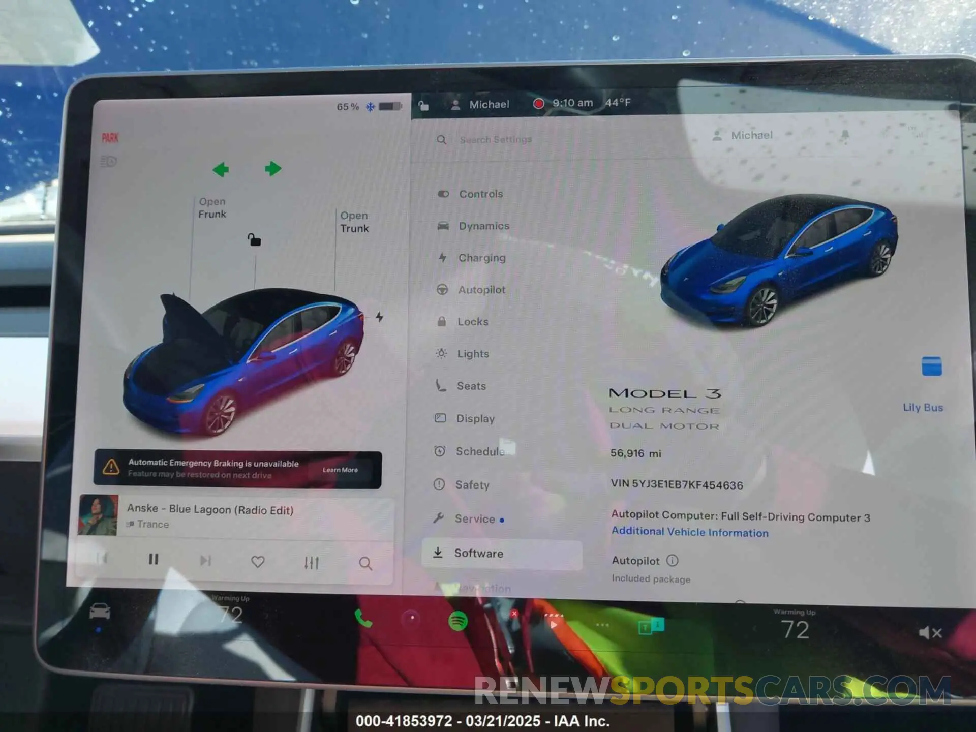 18 Photograph of a damaged car 5YJ3E1EB7KF454636 TESLA MODEL 3 2019
