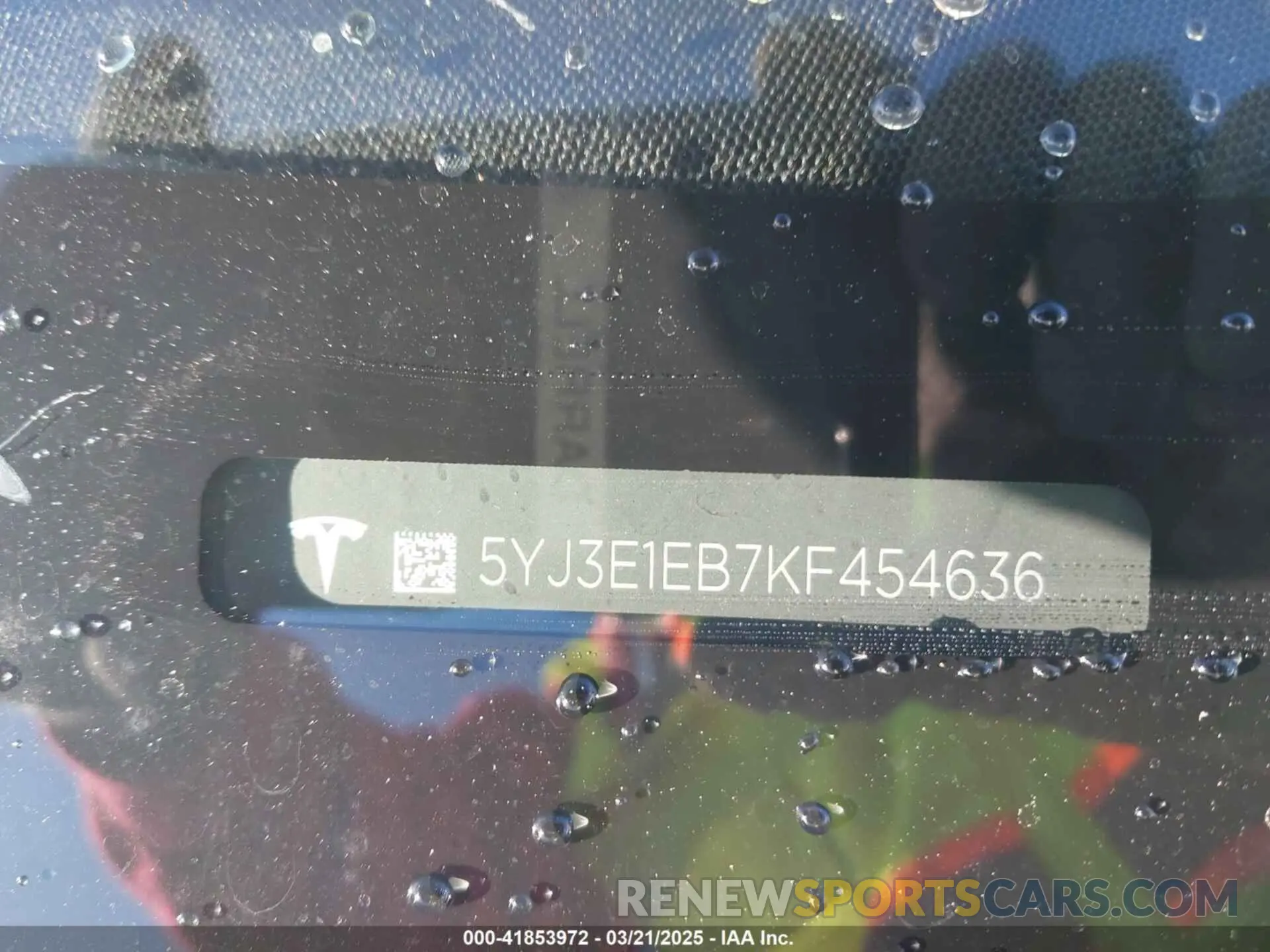 9 Photograph of a damaged car 5YJ3E1EB7KF454636 TESLA MODEL 3 2019
