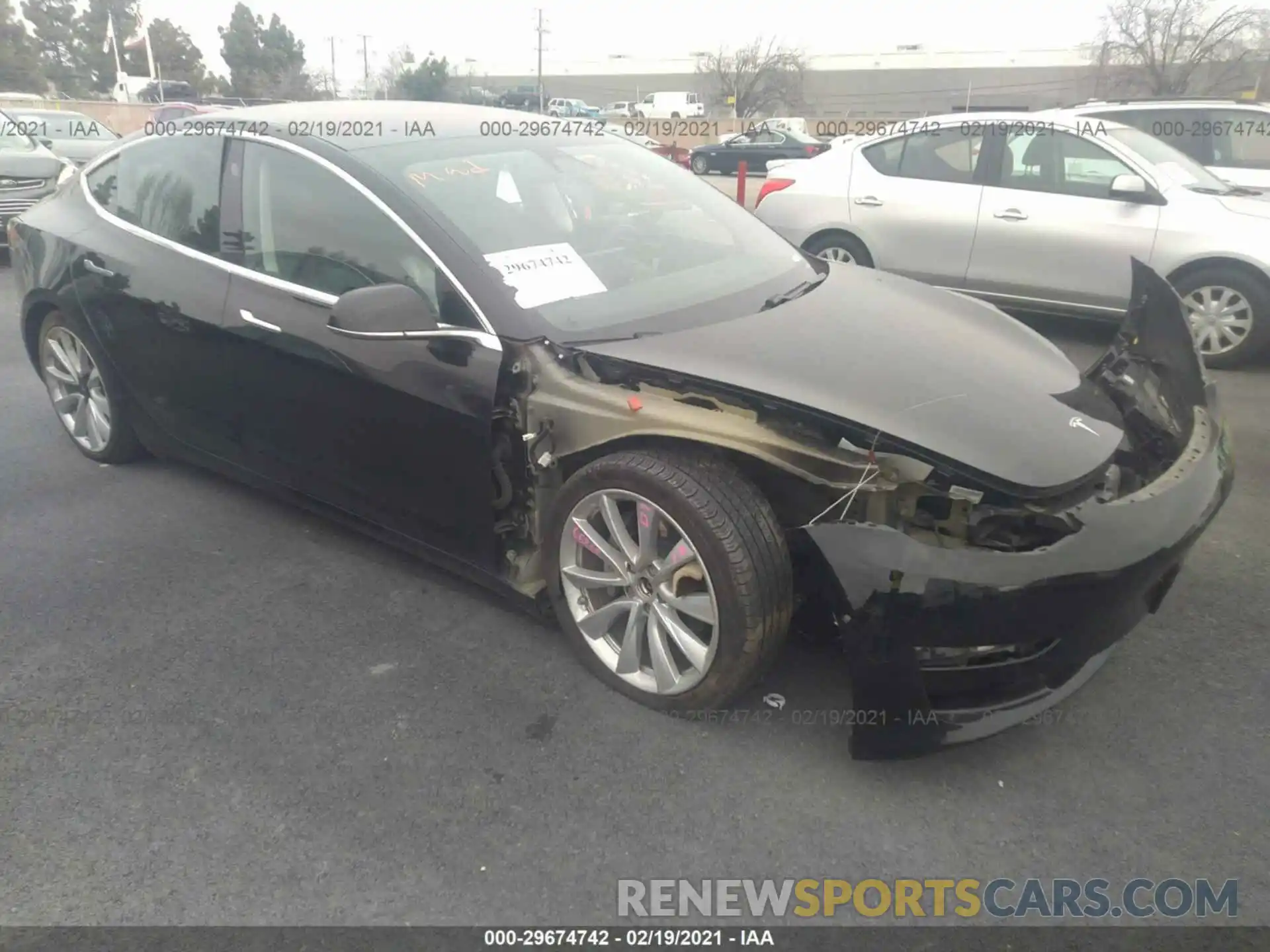 1 Photograph of a damaged car 5YJ3E1EB8KF191881 TESLA MODEL 3 2019