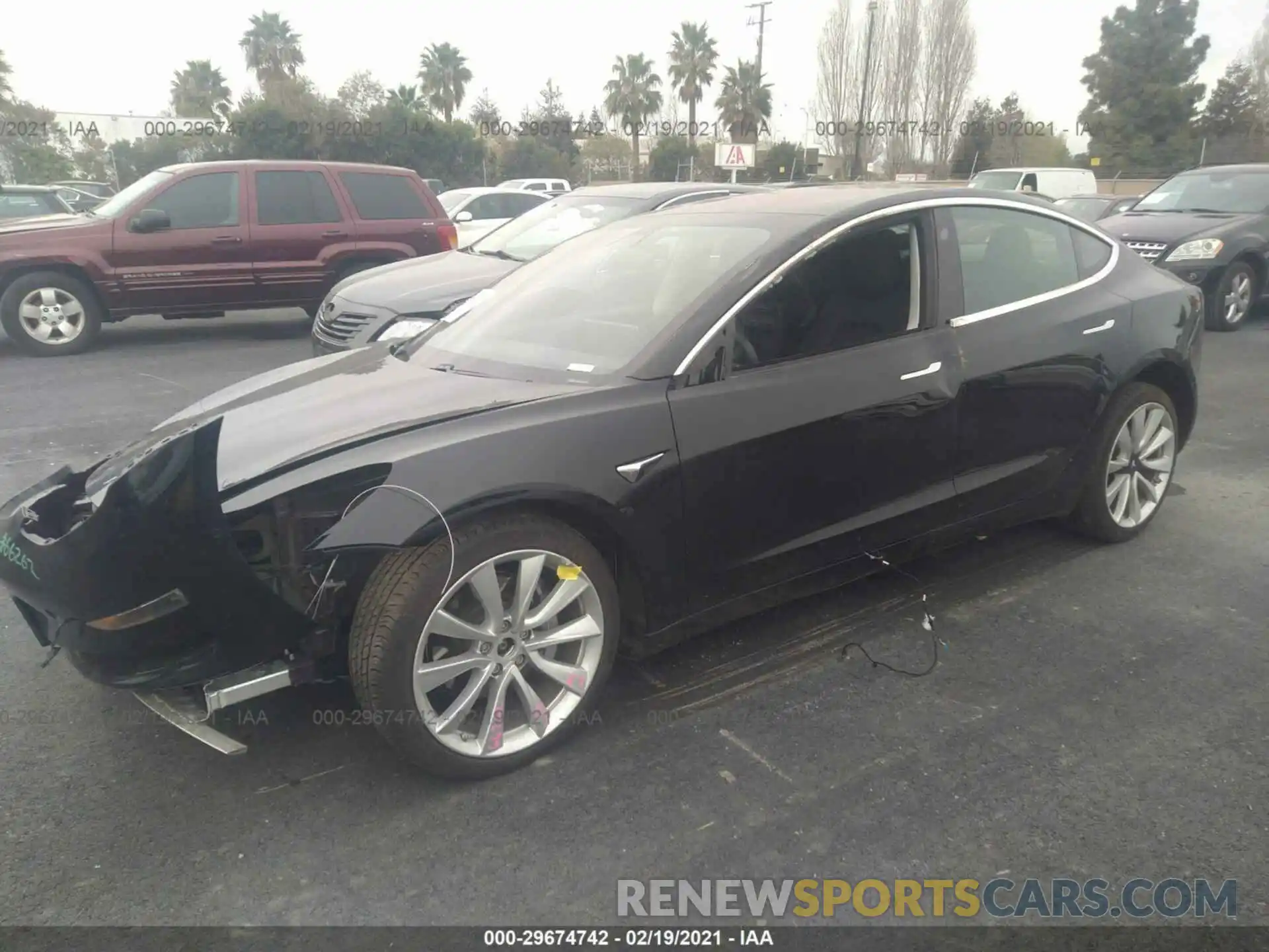 2 Photograph of a damaged car 5YJ3E1EB8KF191881 TESLA MODEL 3 2019