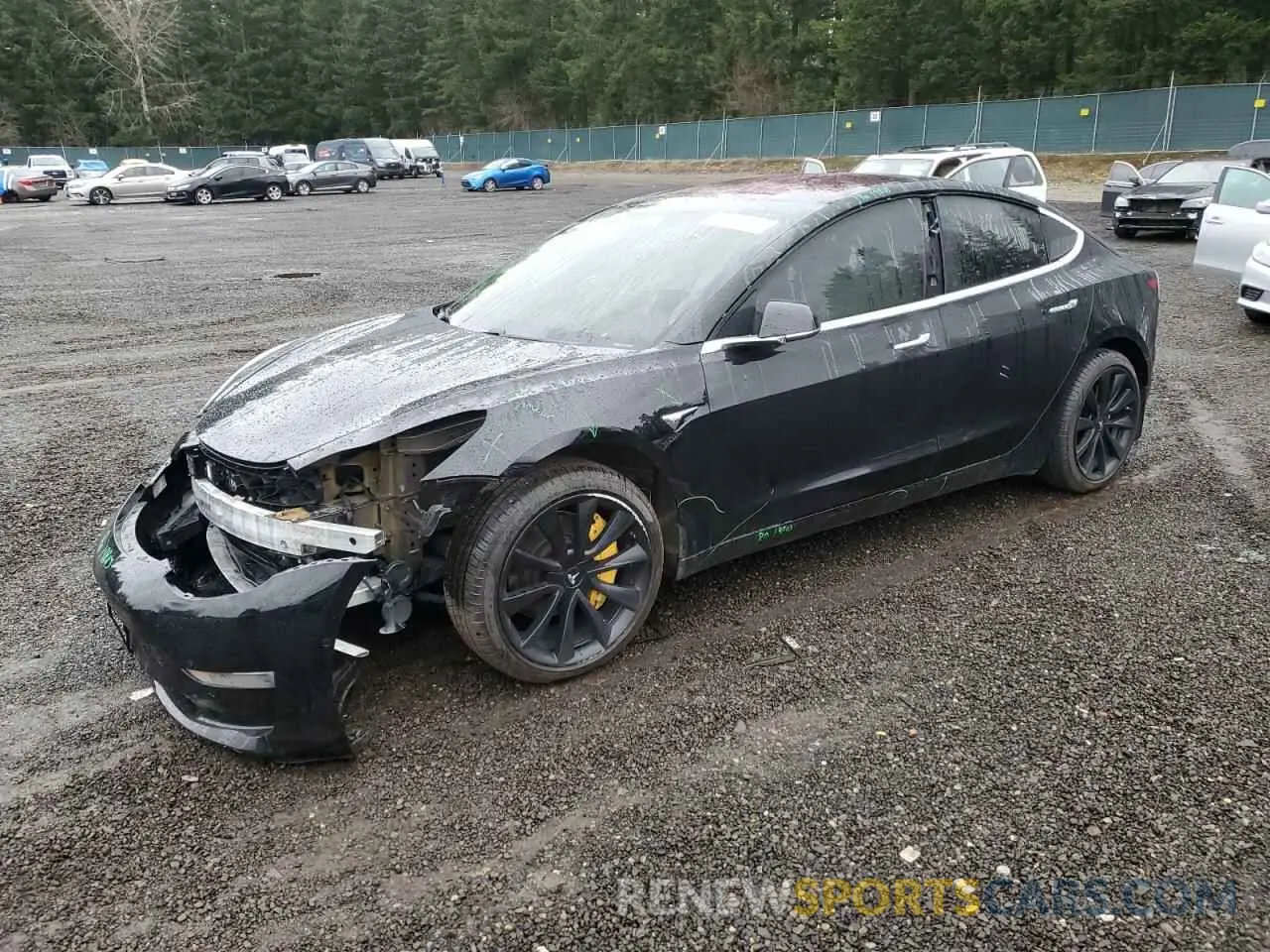 1 Photograph of a damaged car 5YJ3E1EB8KF192464 TESLA MODEL 3 2019