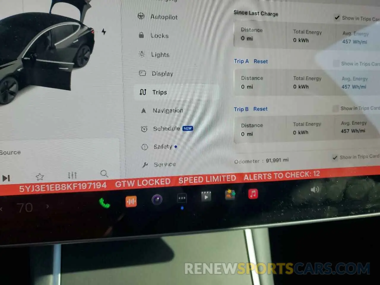 9 Photograph of a damaged car 5YJ3E1EB8KF197194 TESLA MODEL 3 2019