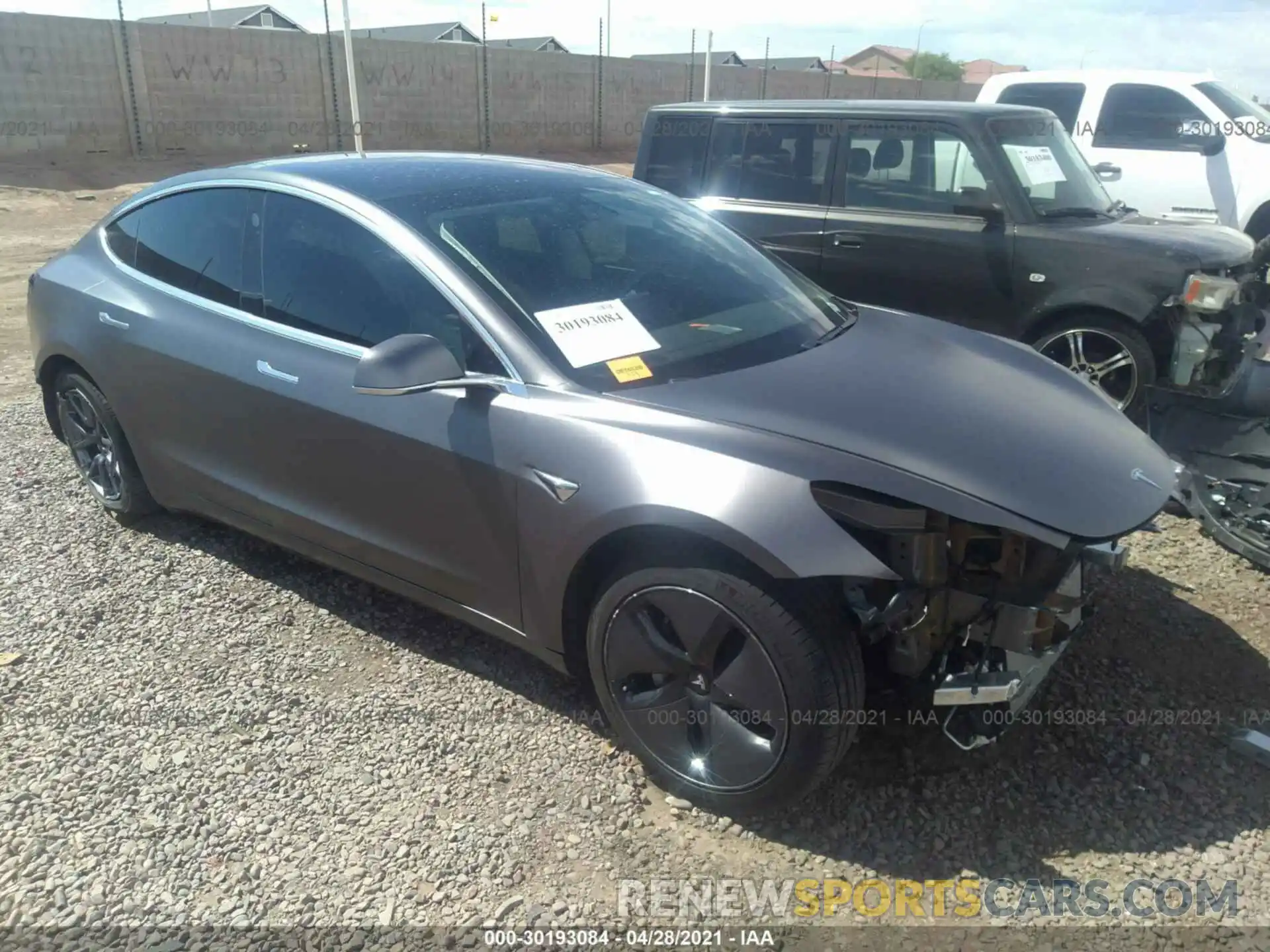 1 Photograph of a damaged car 5YJ3E1EB8KF209599 TESLA MODEL 3 2019