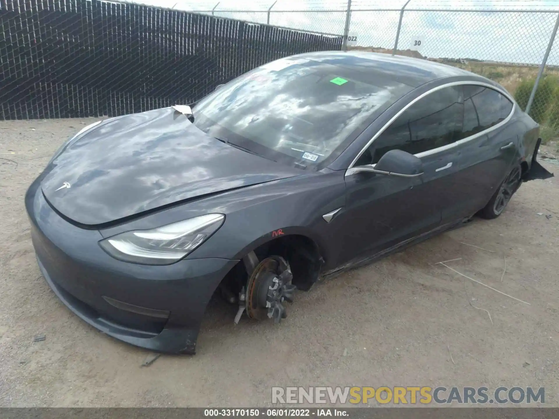 2 Photograph of a damaged car 5YJ3E1EB8KF418132 TESLA MODEL 3 2019