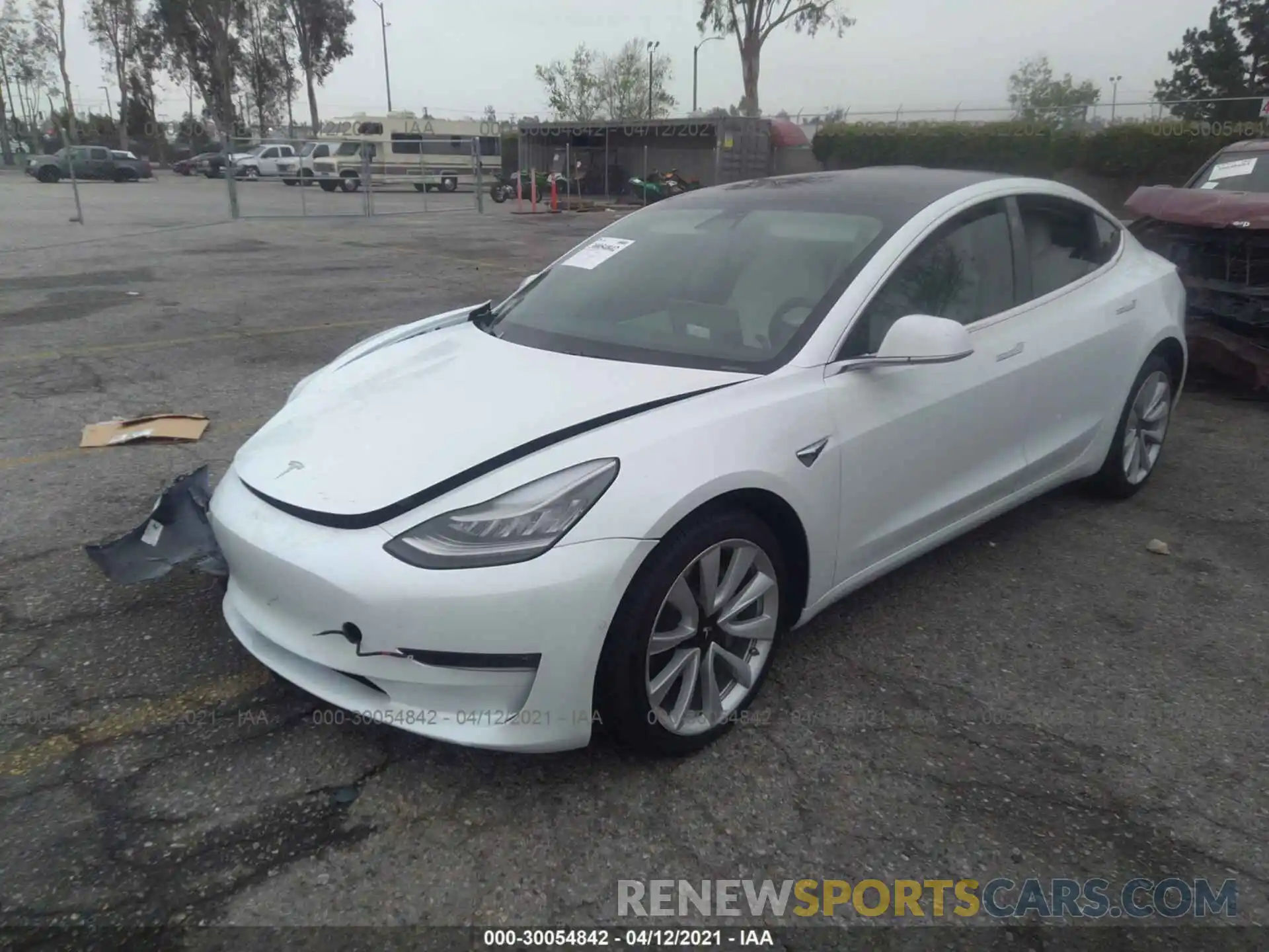 2 Photograph of a damaged car 5YJ3E1EB8KF421824 TESLA MODEL 3 2019