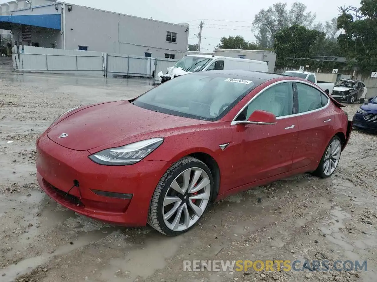 1 Photograph of a damaged car 5YJ3E1EB8KF422052 TESLA MODEL 3 2019