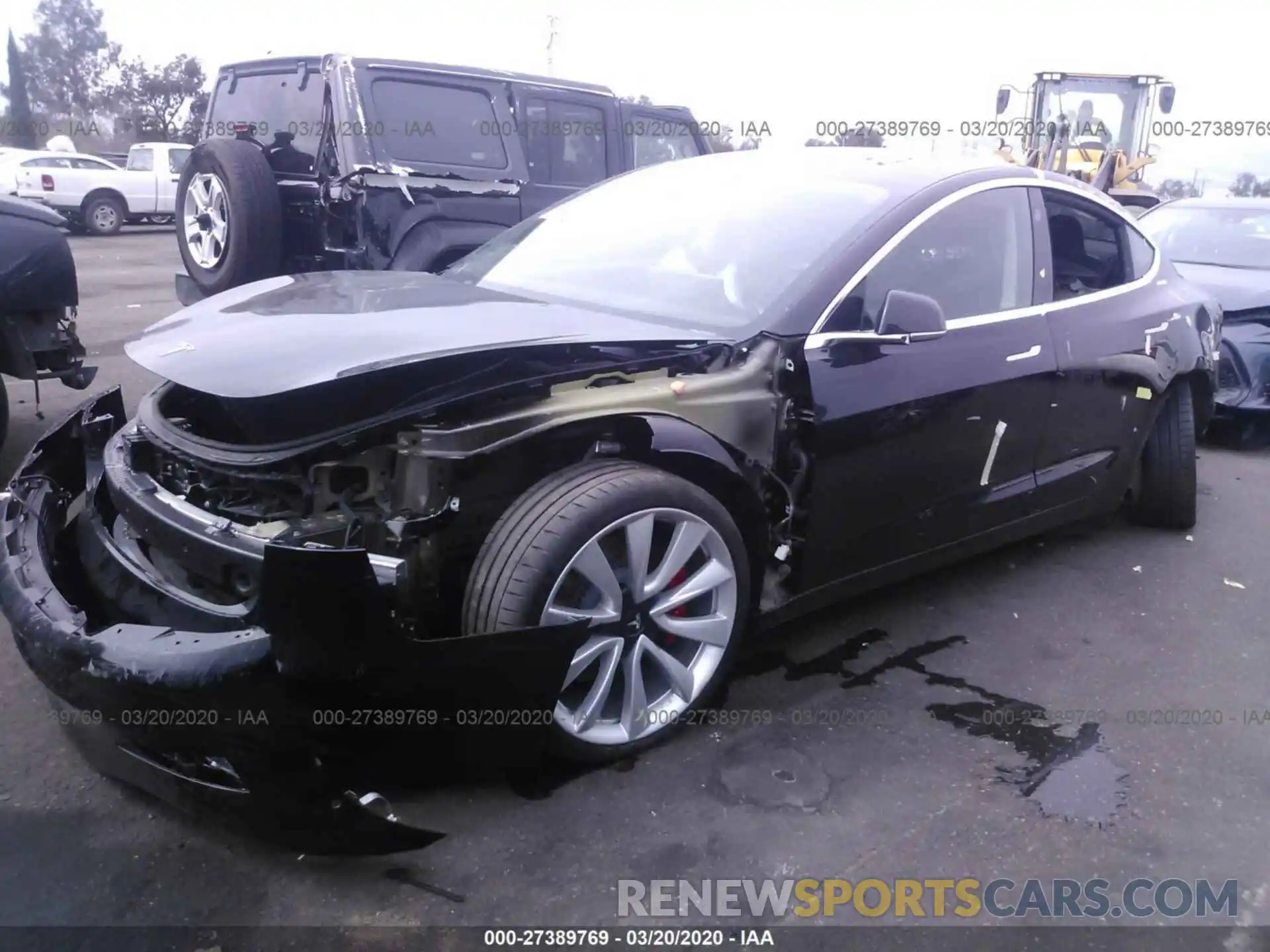 2 Photograph of a damaged car 5YJ3E1EB8KF425520 TESLA MODEL 3 2019