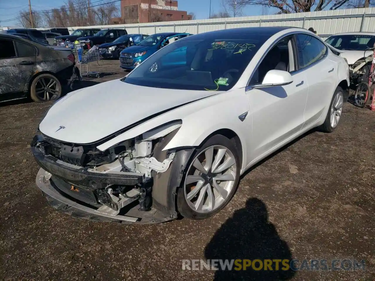 2 Photograph of a damaged car 5YJ3E1EB8KF448229 TESLA MODEL 3 2019