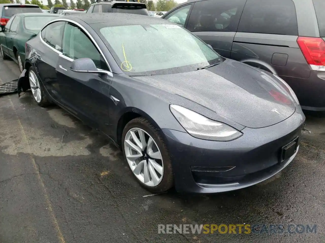 1 Photograph of a damaged car 5YJ3E1EB8KF453639 TESLA MODEL 3 2019