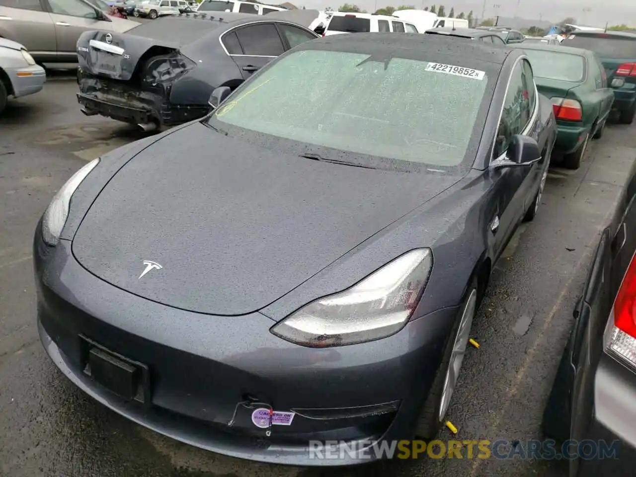 2 Photograph of a damaged car 5YJ3E1EB8KF453639 TESLA MODEL 3 2019