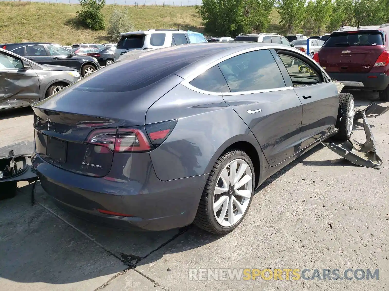 4 Photograph of a damaged car 5YJ3E1EB8KF453673 TESLA MODEL 3 2019