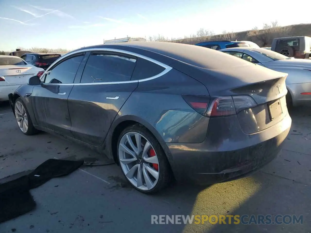 2 Photograph of a damaged car 5YJ3E1EB8KF477004 TESLA MODEL 3 2019