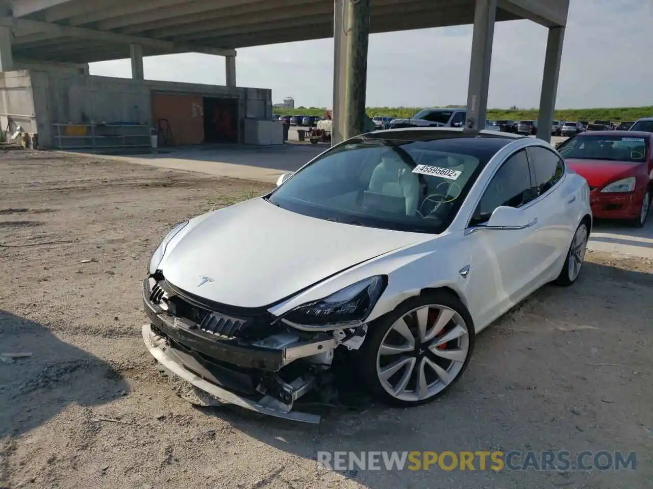 2 Photograph of a damaged car 5YJ3E1EB8KF487418 TESLA MODEL 3 2019