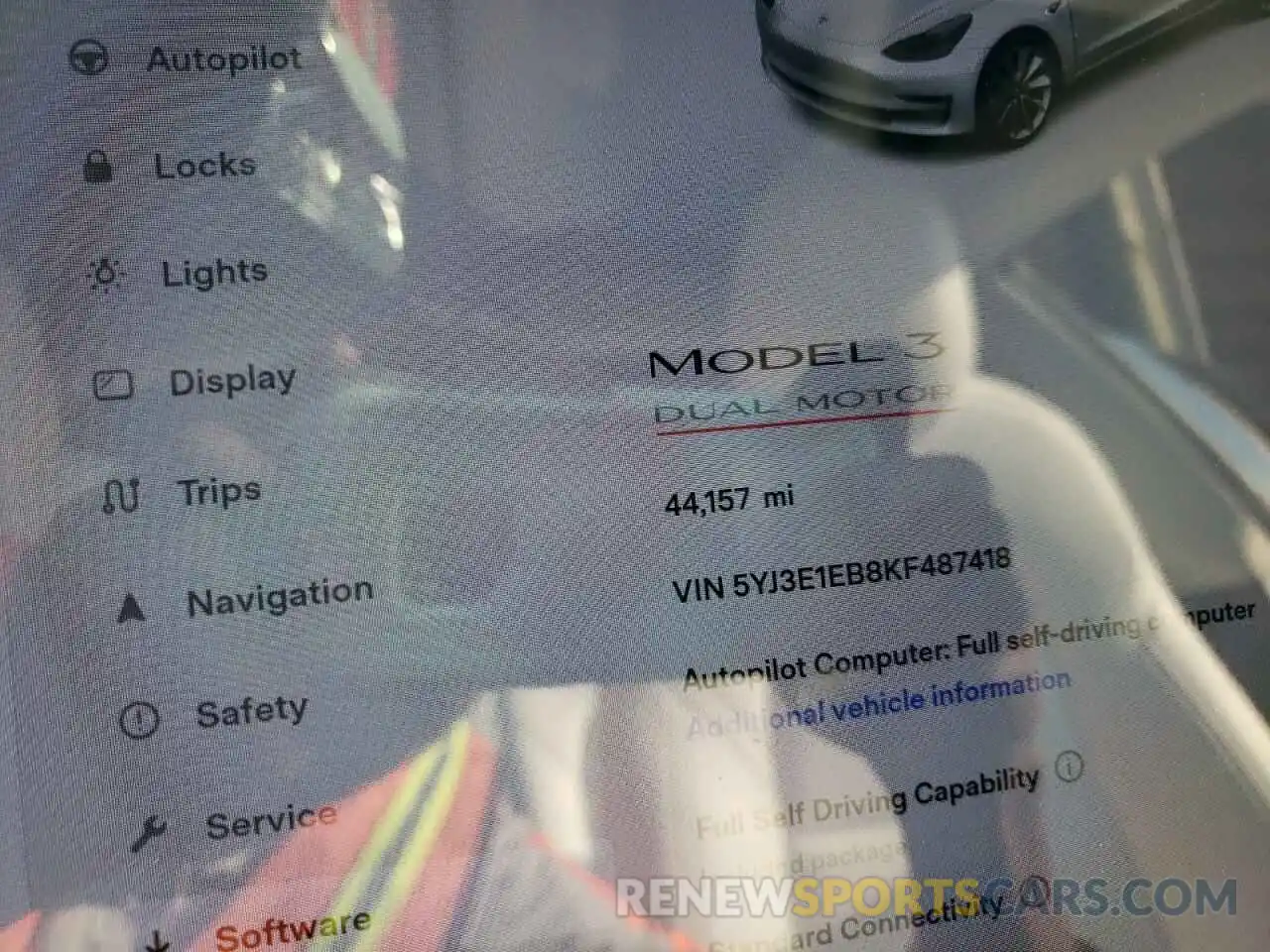 8 Photograph of a damaged car 5YJ3E1EB8KF487418 TESLA MODEL 3 2019