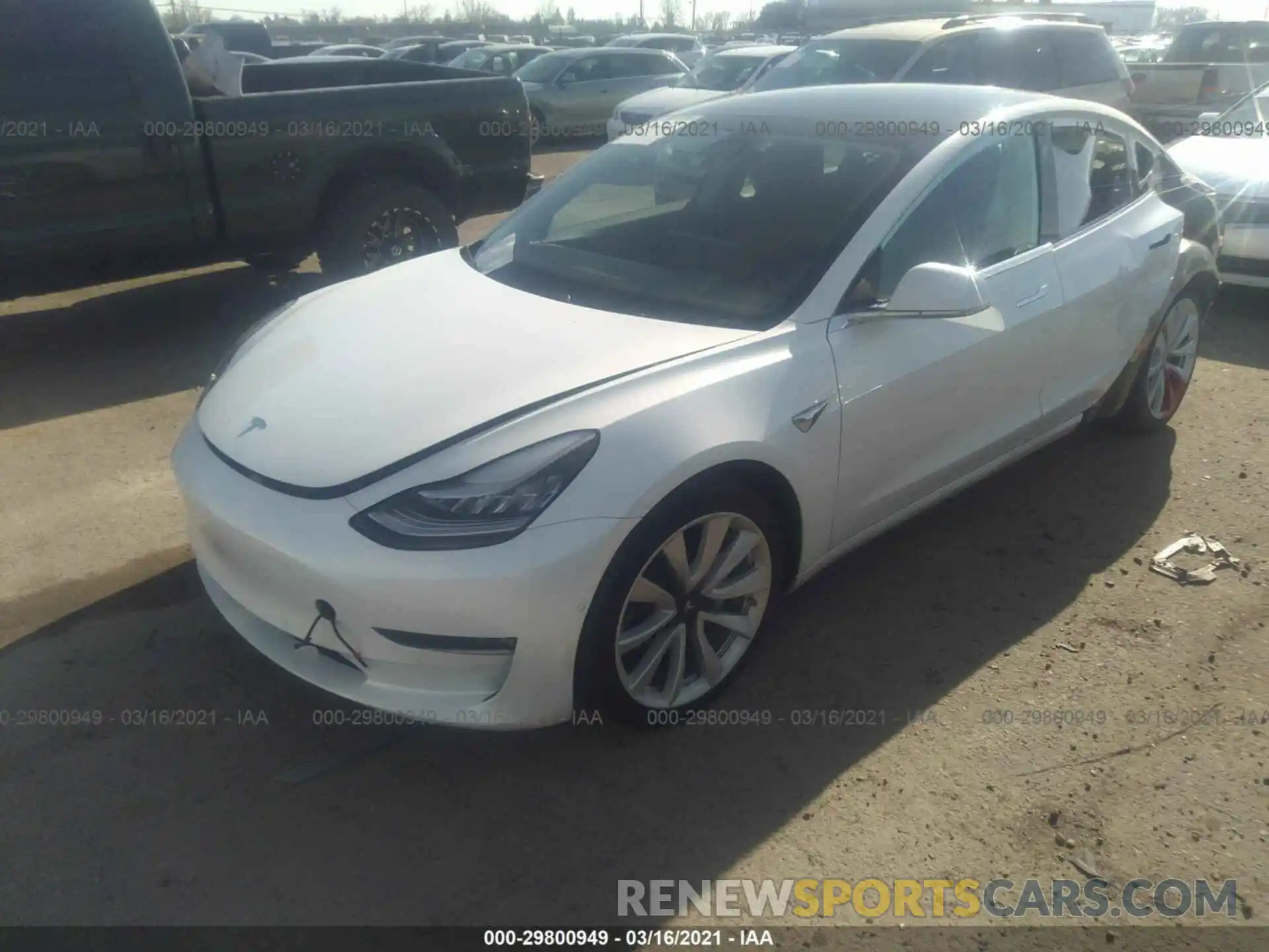 2 Photograph of a damaged car 5YJ3E1EB8KF512818 TESLA MODEL 3 2019