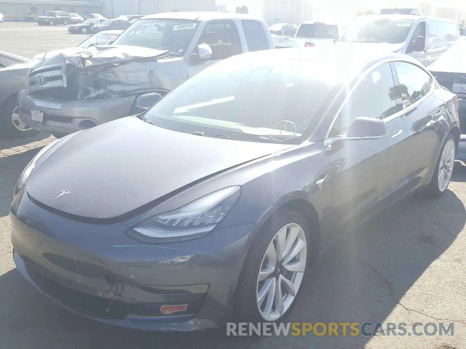 2 Photograph of a damaged car 5YJ3E1EB8KF521597 TESLA MODEL 3 2019