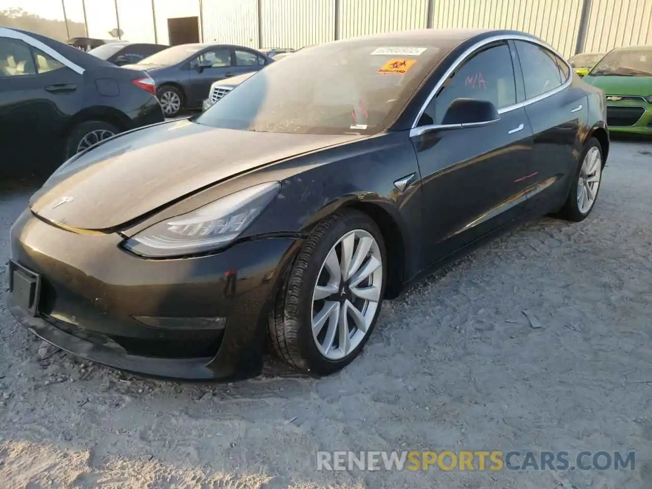 2 Photograph of a damaged car 5YJ3E1EB9KF192456 TESLA MODEL 3 2019