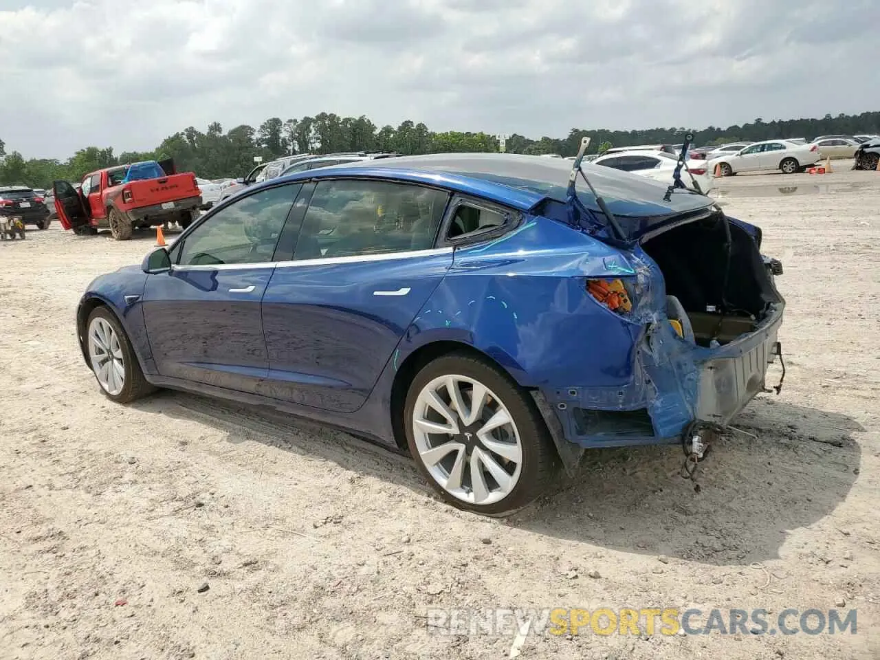 2 Photograph of a damaged car 5YJ3E1EB9KF195485 TESLA MODEL 3 2019