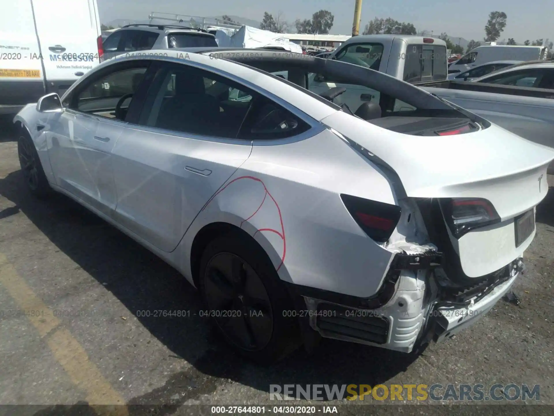 3 Photograph of a damaged car 5YJ3E1EB9KF199763 TESLA MODEL 3 2019