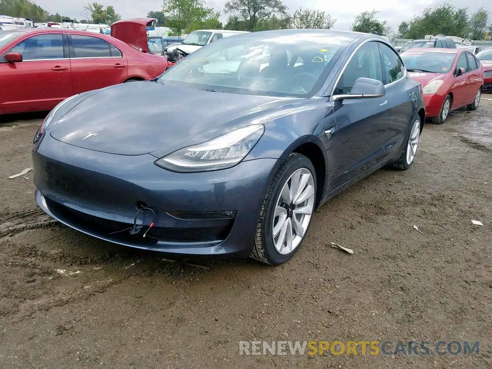 2 Photograph of a damaged car 5YJ3E1EB9KF205853 TESLA MODEL 3 2019