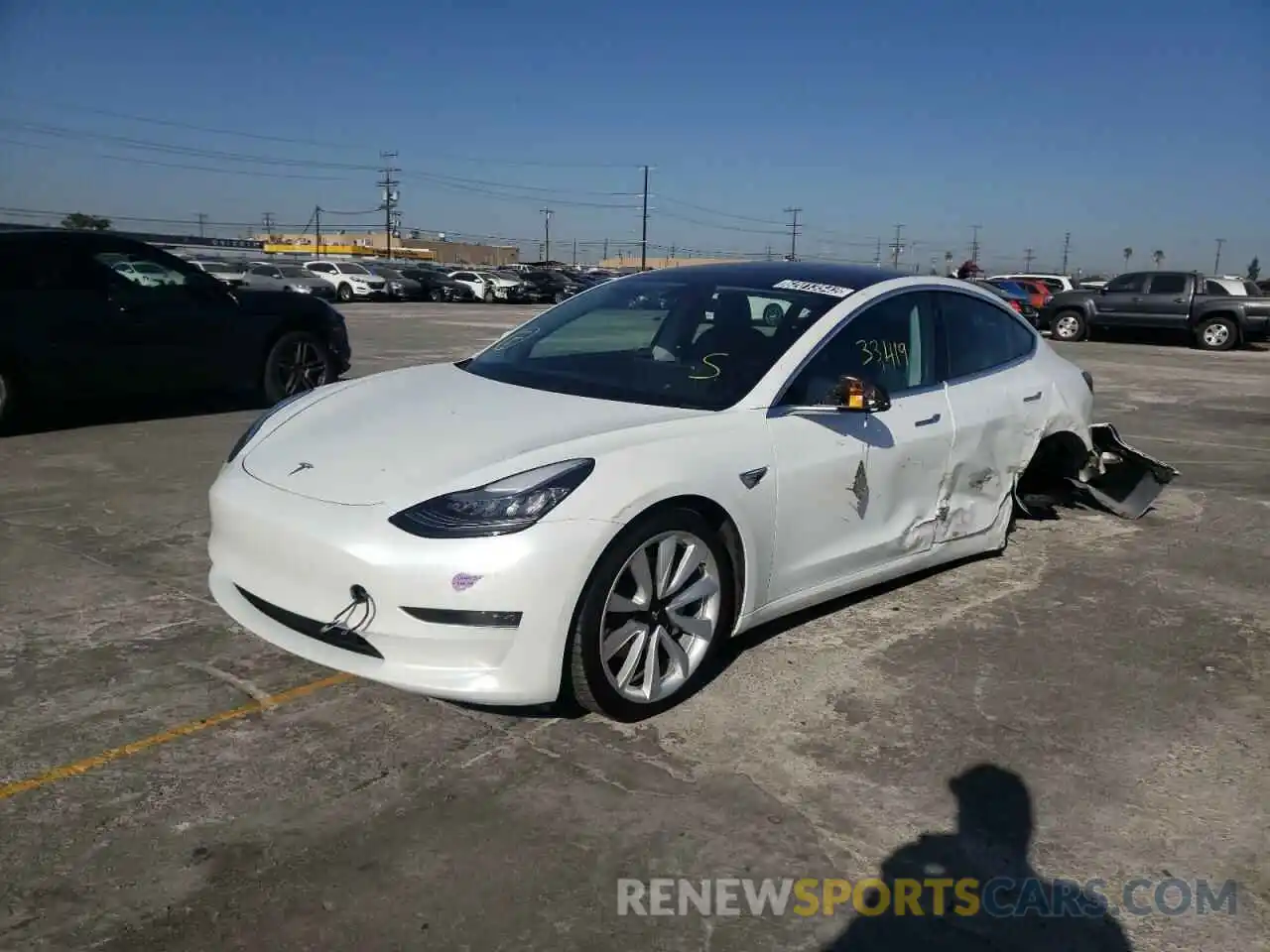 2 Photograph of a damaged car 5YJ3E1EB9KF365120 TESLA MODEL 3 2019