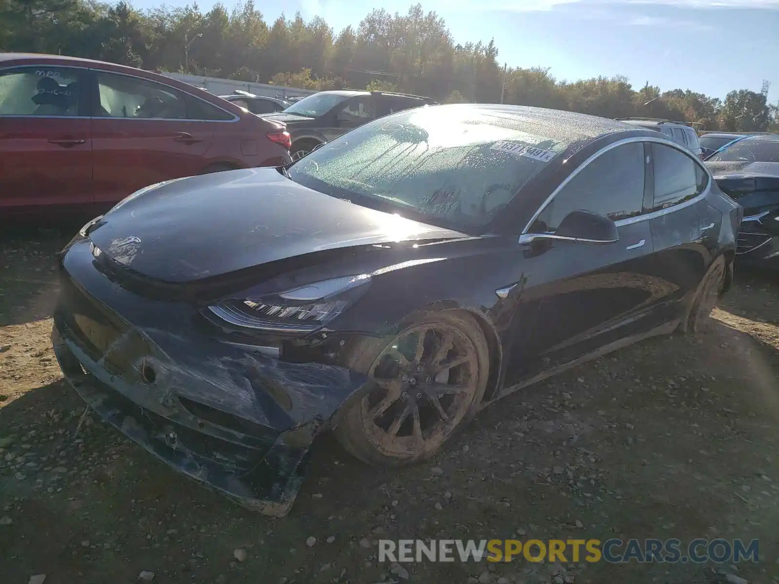 2 Photograph of a damaged car 5YJ3E1EB9KF406698 TESLA MODEL 3 2019