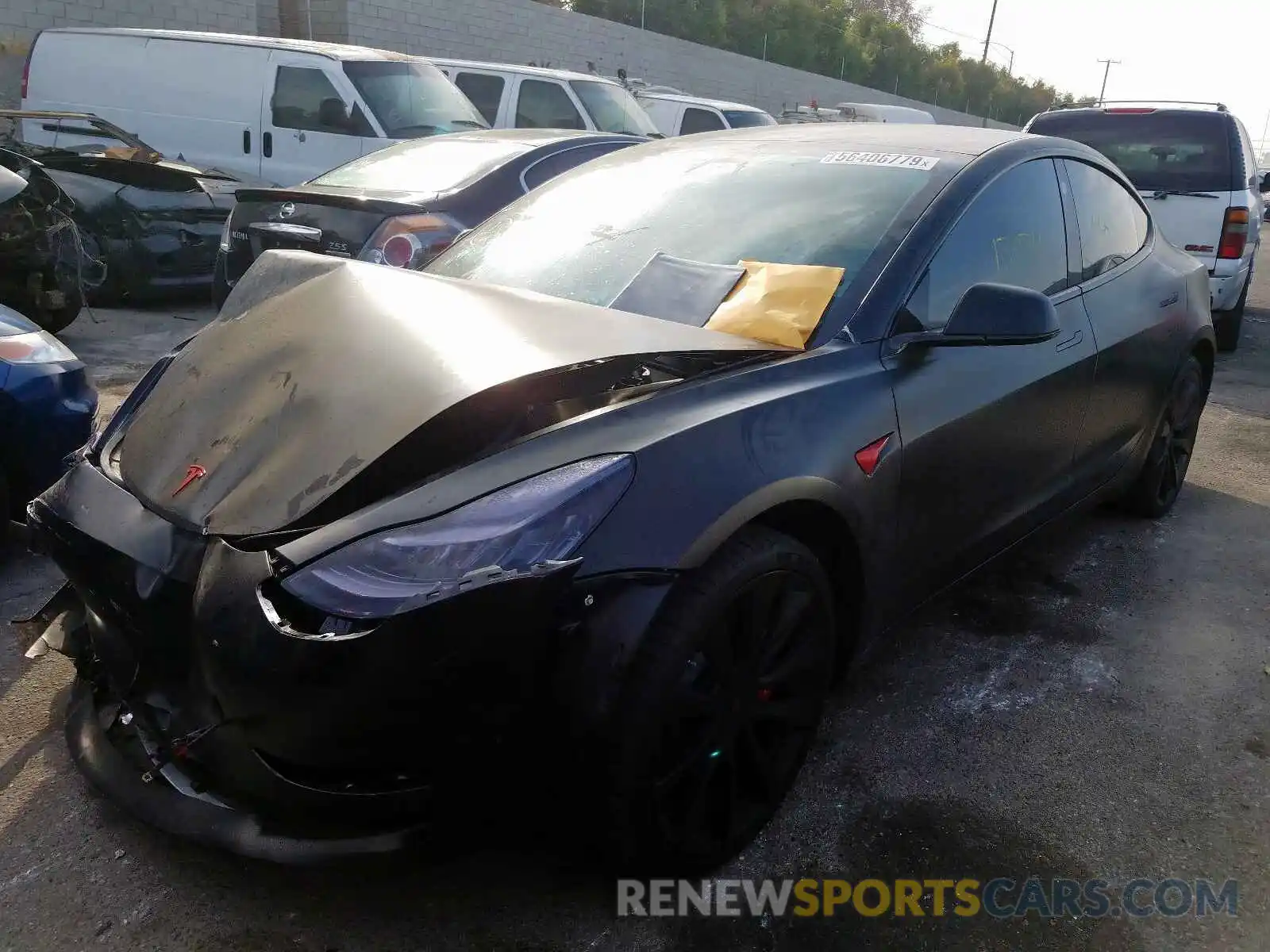 2 Photograph of a damaged car 5YJ3E1EB9KF413697 TESLA MODEL 3 2019