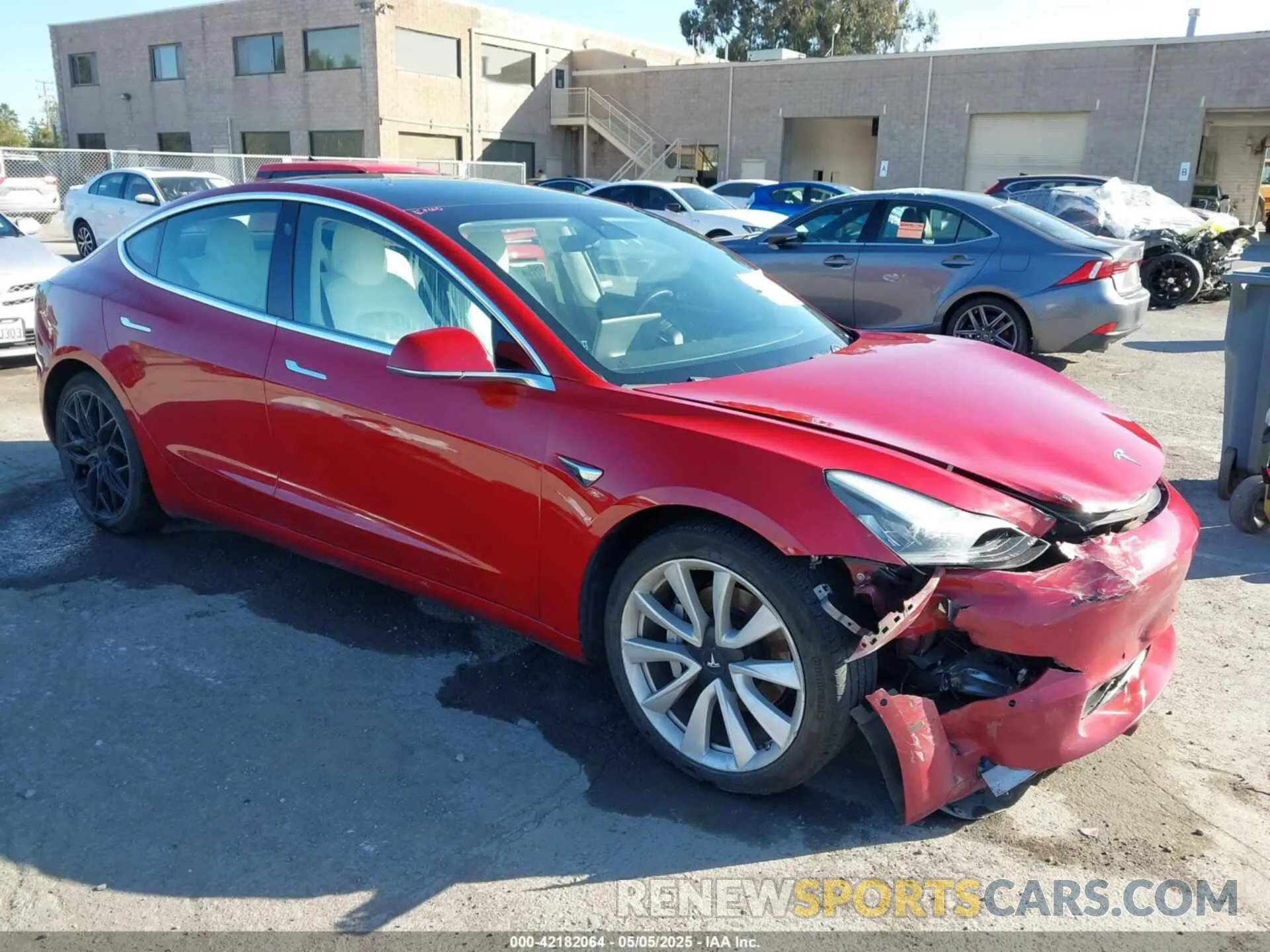 1 Photograph of a damaged car 5YJ3E1EB9KF421797 TESLA MODEL 3 2019