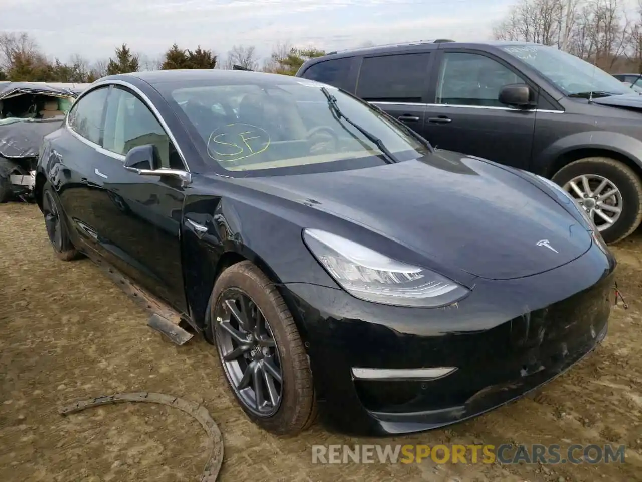 1 Photograph of a damaged car 5YJ3E1EB9KF432248 TESLA MODEL 3 2019